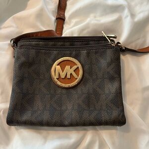 Michael Kors Brown Leather Crossbody Bag